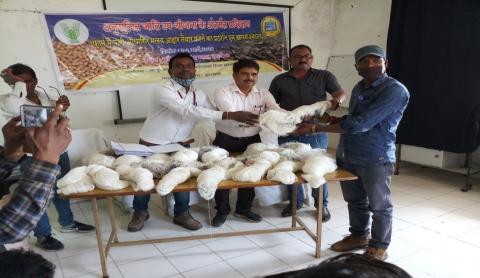 image of Scsp training on demonstration of leaf meal based farm-made aqua-feed preparation and on-farm feeding management image 4