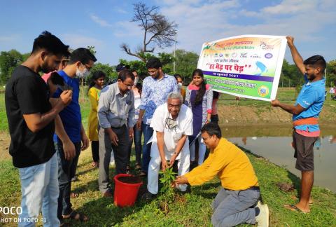 Report on Plantation Drive on ICAR’s 93rd Foundation Day